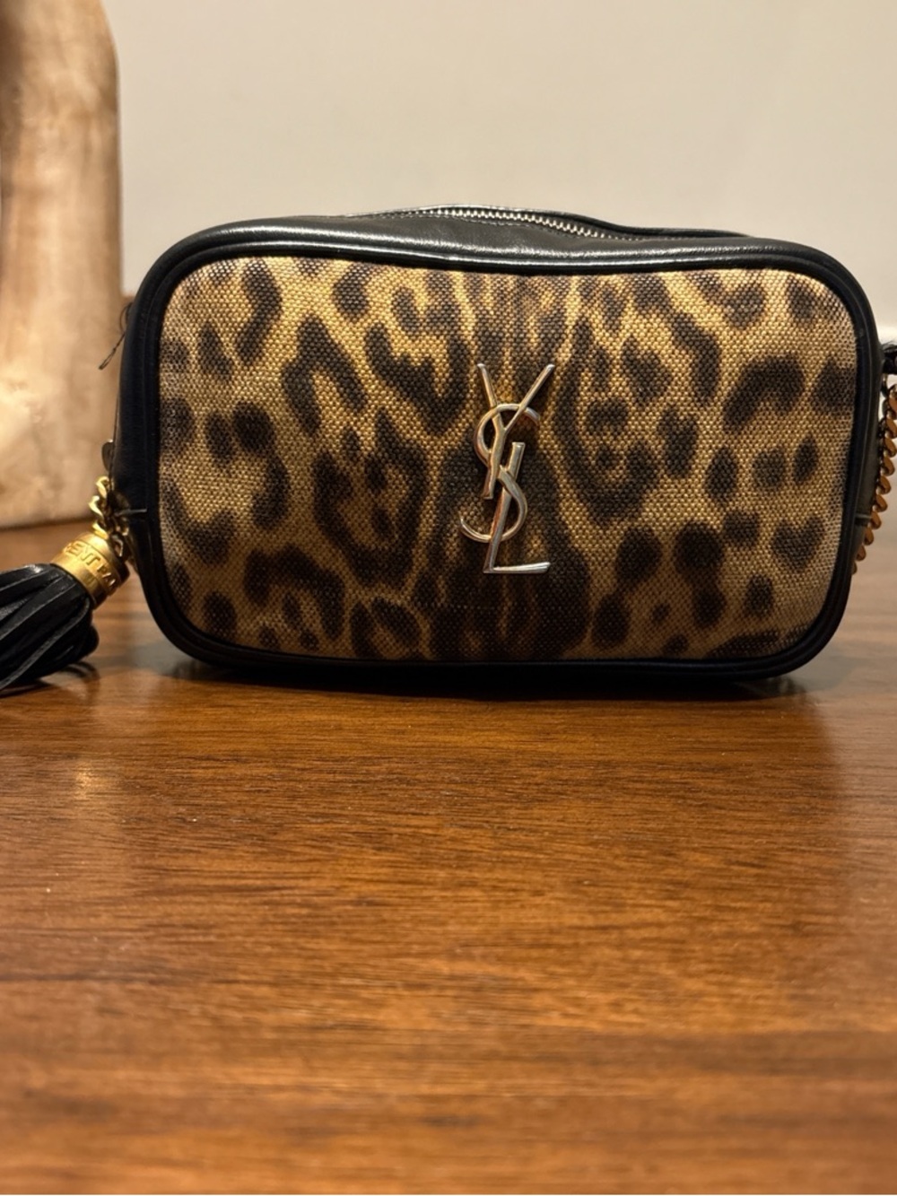 Saint Laurent Leopard Camera Bag in Brown, Black & Gold - Picture 1 of 5